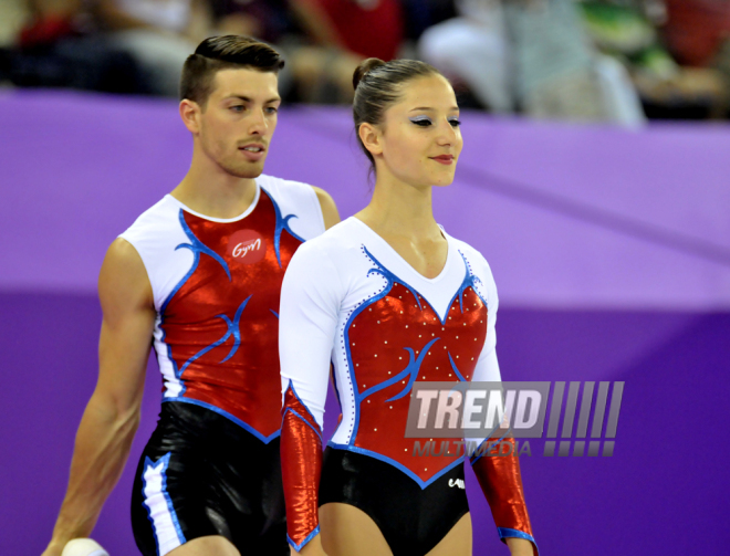 Avropa Oyunları çərçivəsində aerobika gimnastikası üzrə final yarışları. Bakı, Azərbaycan, 21 iyun 2015 